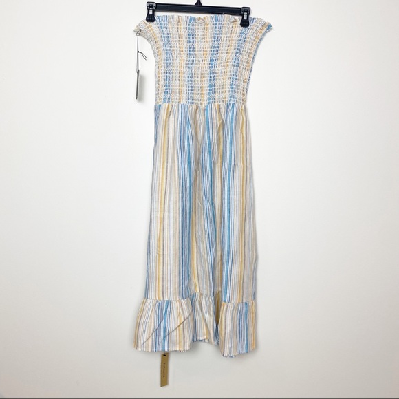 REFORMATION Marbella Striped linen midi dress - Picture 2 of 8
